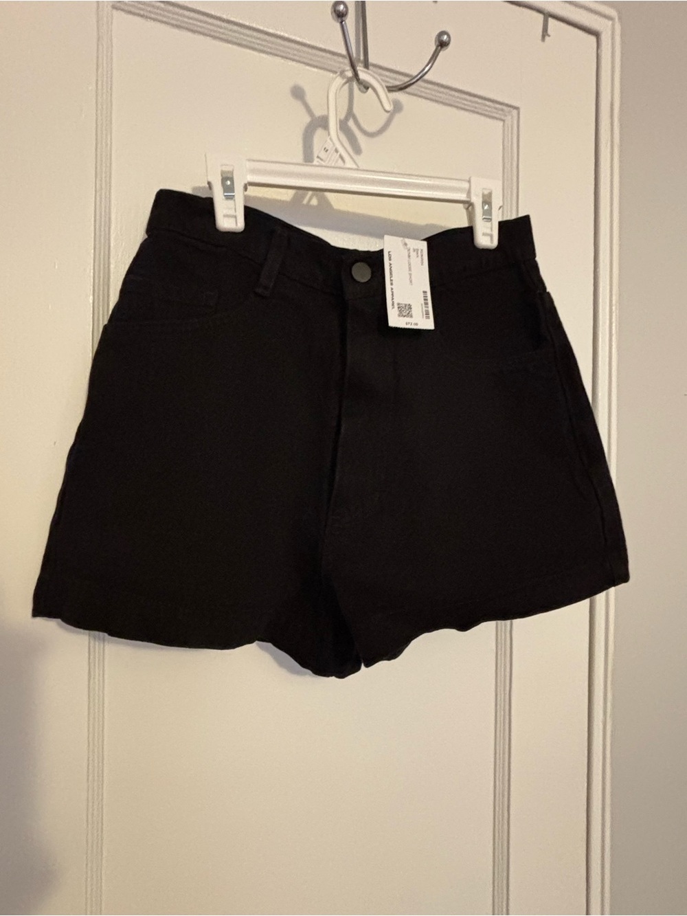 Los Angeles Apparel Black High-Waist Denim Shorts